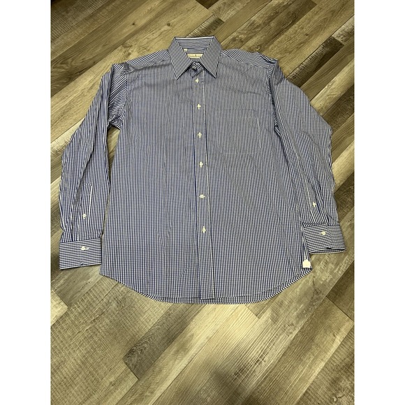 Ermenegildo Zegna Other - Ermenegildo Zegna Shirt Mens 39 15.5 Blue plaid long Sleeve Button Up Cotton